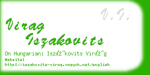 virag iszakovits business card